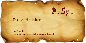 Metz Szidor névjegykártya